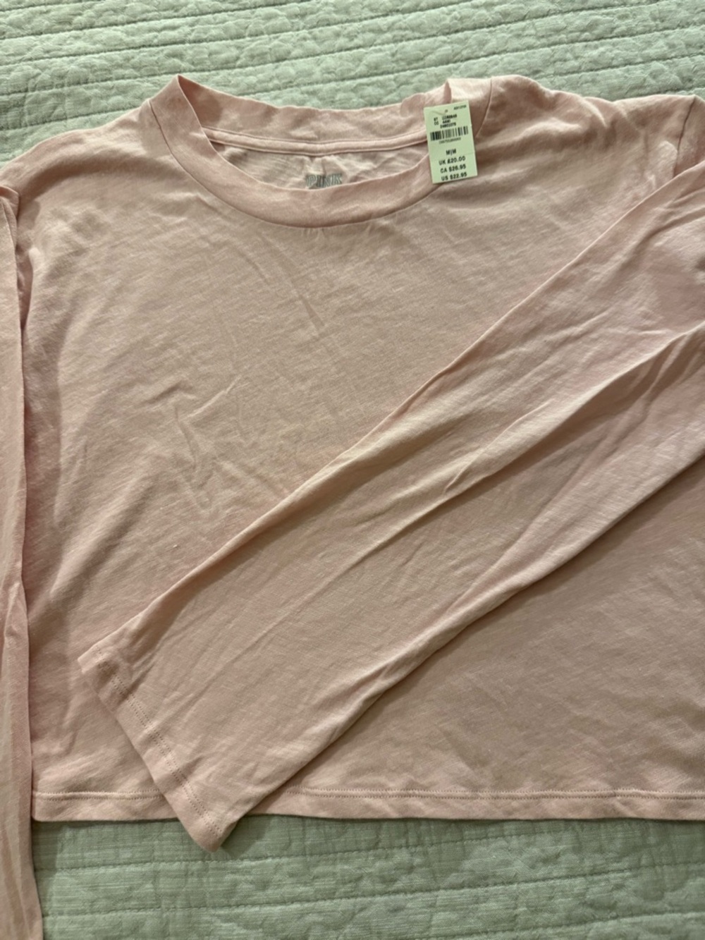 PINK Light Pink/Mauve Cropped Long Sleeve Top - Picture 3 of 8